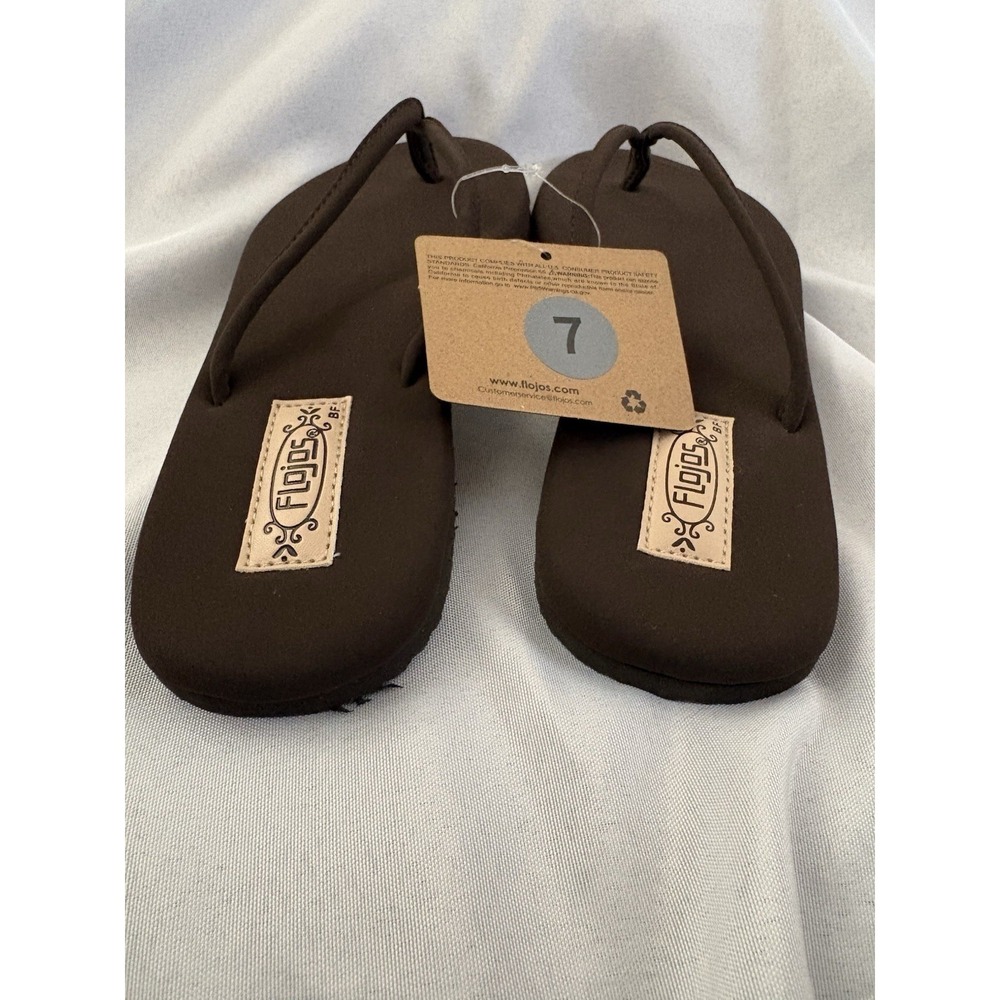 New Womens Flojos Fiesta Brown Flip Flops Women Size 7 Flojos Brown Flip Flops - Picture 4 of 7